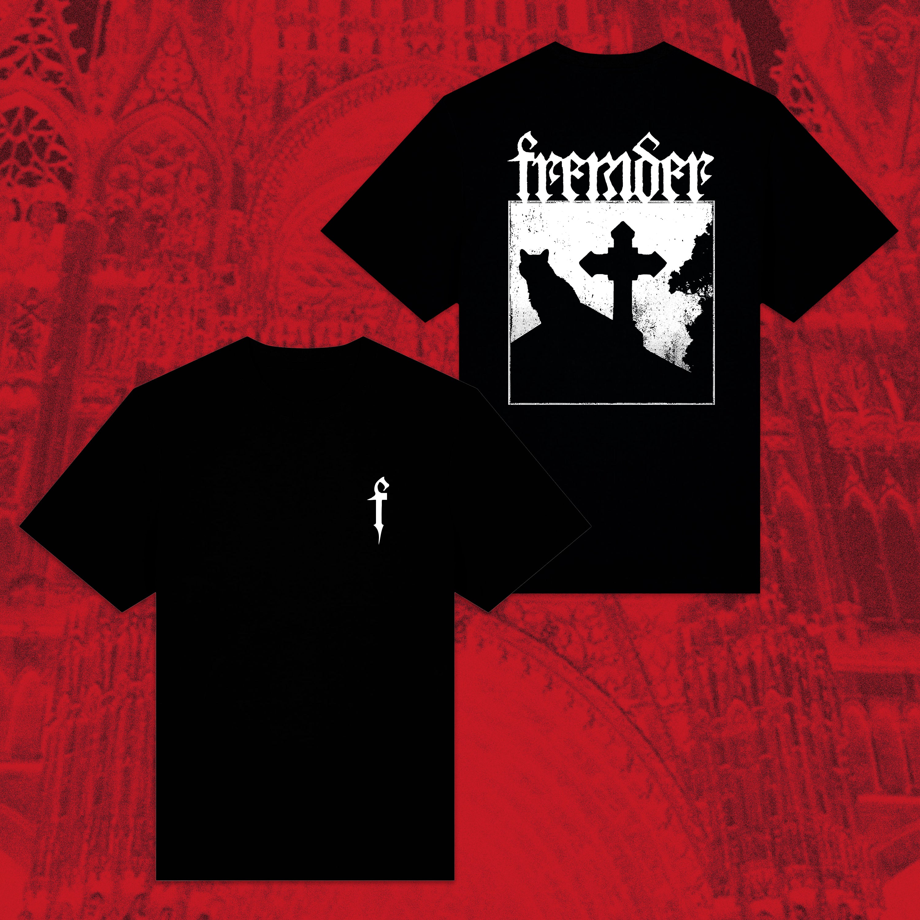 FREMDER T-Shirt Black "9-Leben" White-Edit